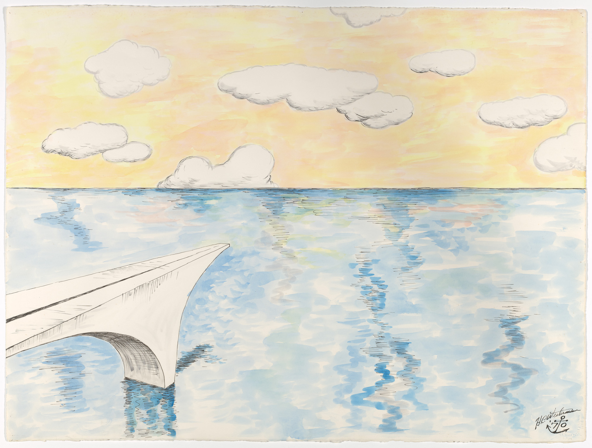 H. C. Westermann. Bridge into the Ocean with Clouds