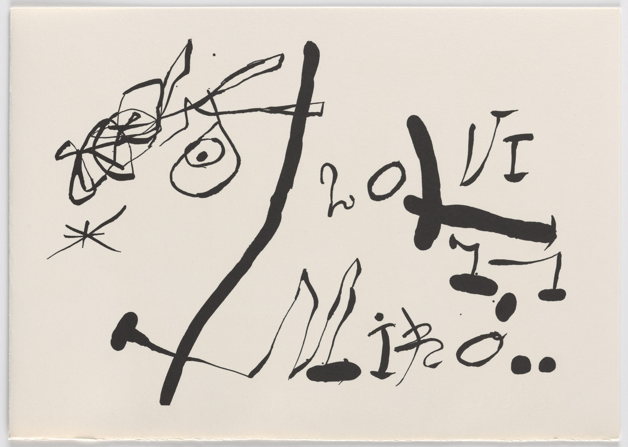 Joan Miró. Plate (folio 33) from Le Lézard aux plumes d'or (The Lizard with Golden Feathers)