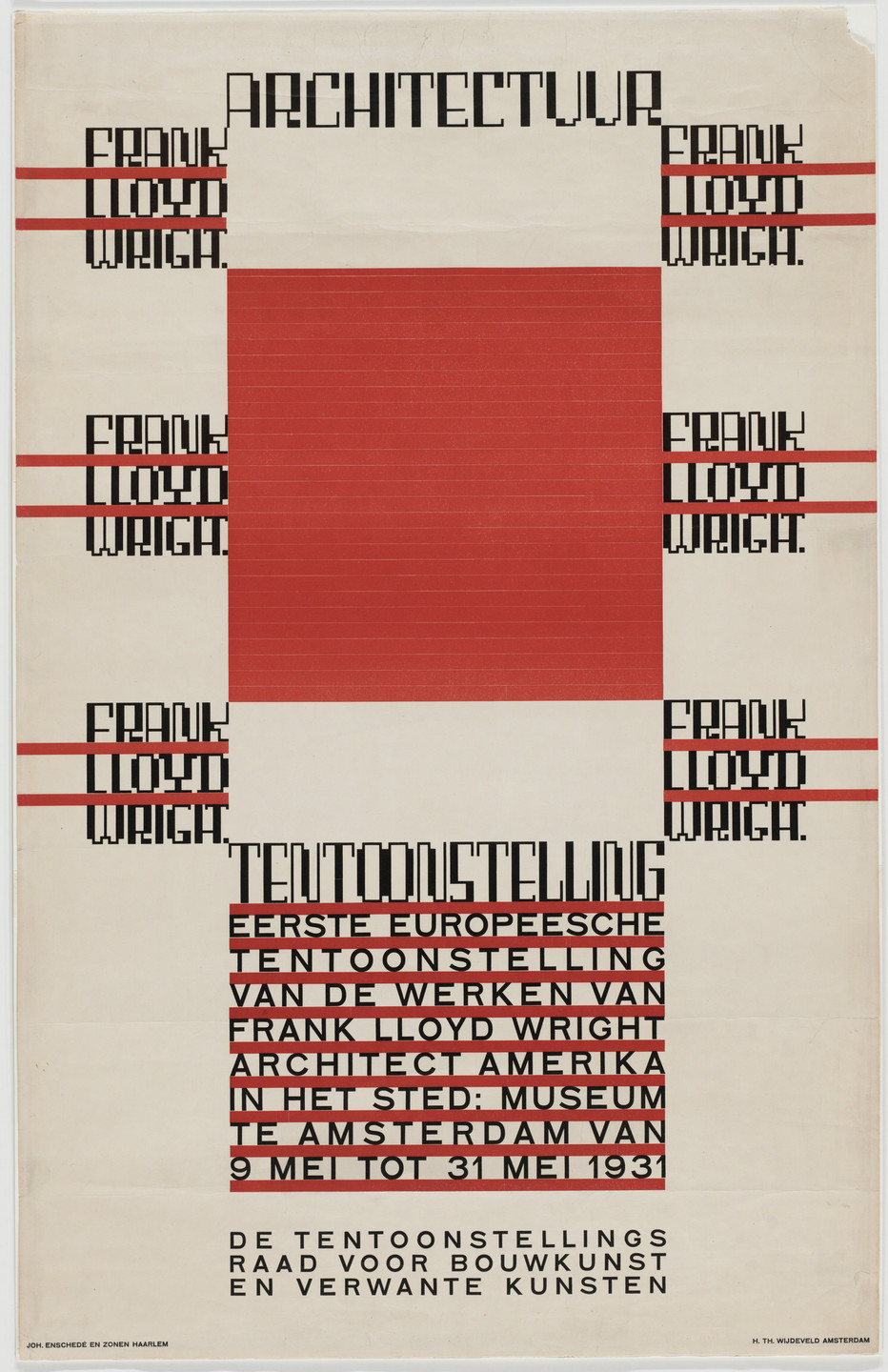 Hendrikus Th. Wijdeveld. Architectuur, Frank Lloyd Wright, Tentoonstellung. 1931