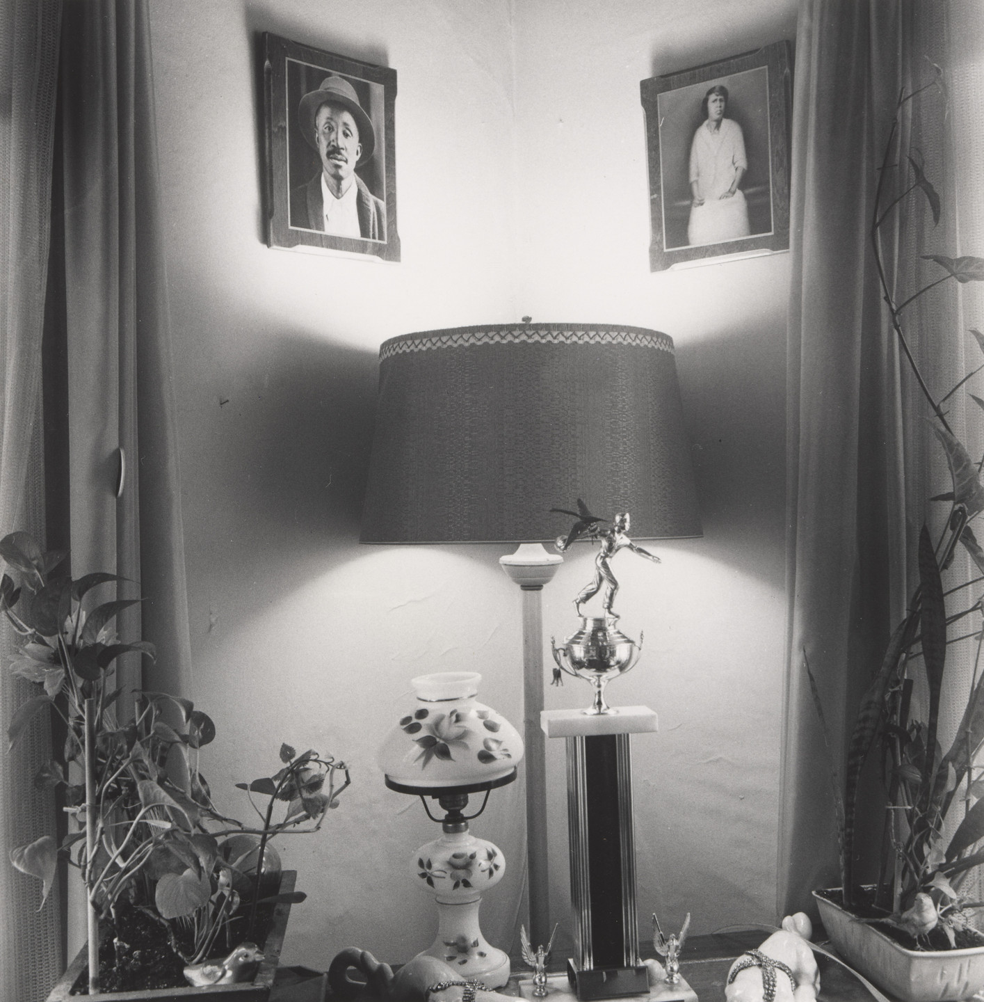 Joanne Leonard. Corner with Portraits and Trophy, Corean's Home, West Oakland, CA. 1970