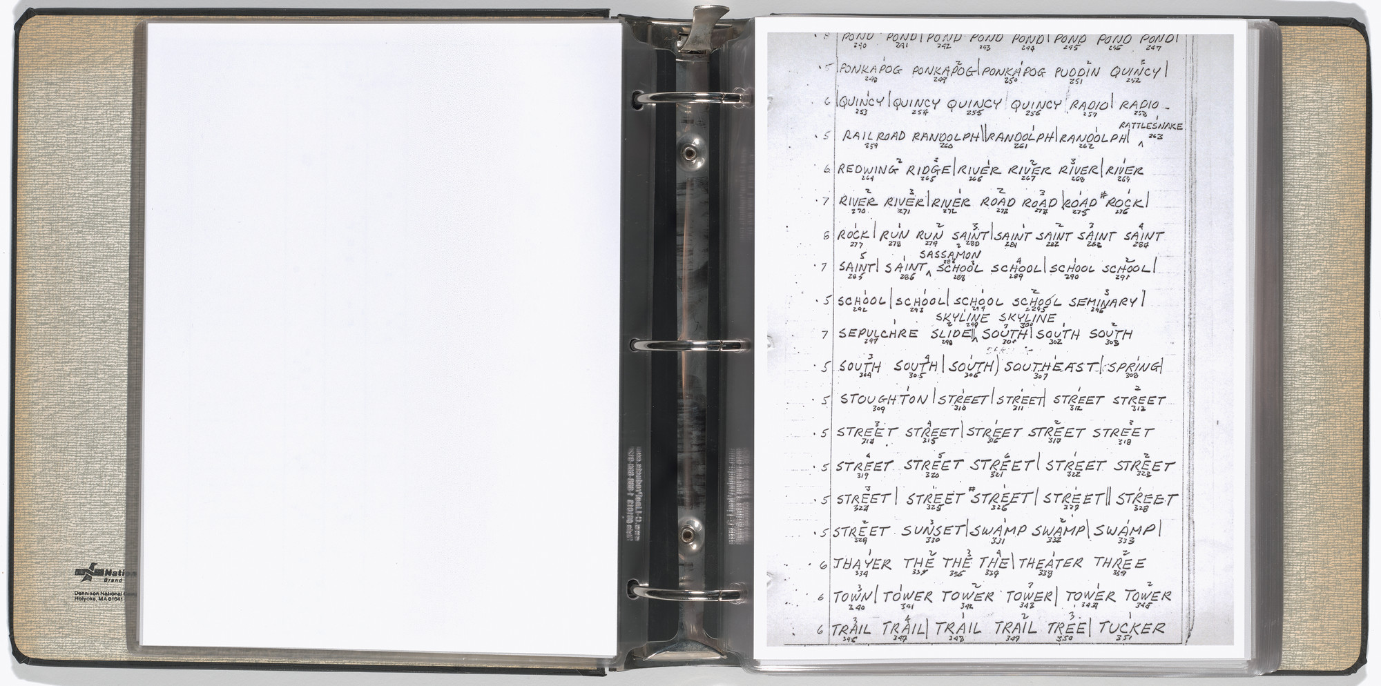 Mel Bochner, Carl Andre, Arthur Babakhanian, Jo Baer, John Cage, M. Carsiodes, Tom Clancy, Dan Flavin, James Ingo Freed, Milton Glaser, Dan Graham, Eva Hesse, Alfred Jensen, Donald Judd, Michael Kirby, William Kolakoski, Robert Lepper, Sol LeWitt, Robert Mangold, Robert Moskowitz, Tom Russell, Scientific American, Robert Smithson, Kenneth Snelson, Karlheinz Stockhausen, Tippetts-Abbett-McCarthy-Stratton (Engineers and Architects), Various Artists. Working Drawings and Other Visible Things on Paper Not Necessarily Meant to be Viewed as Art. 1966