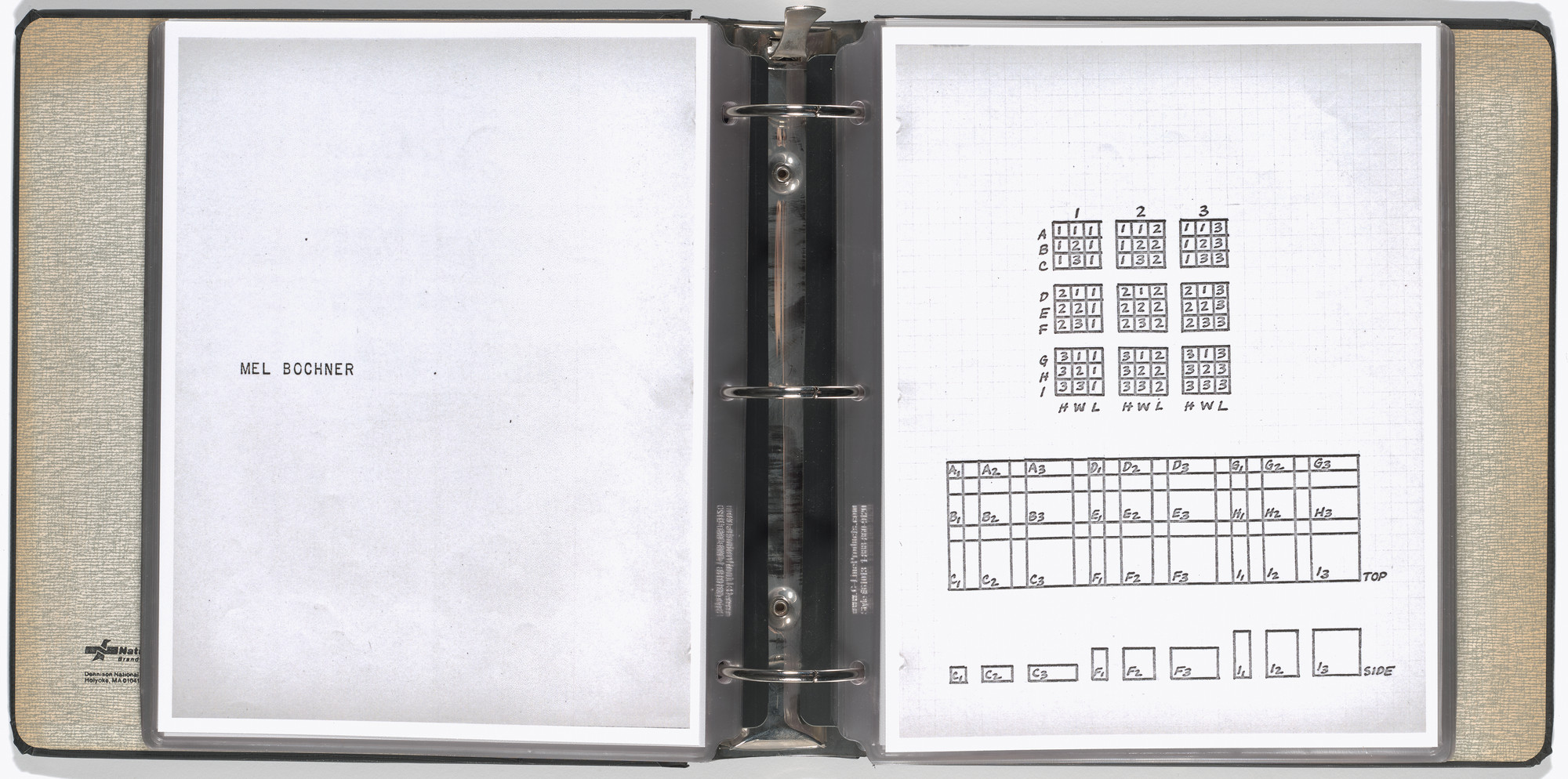 Mel Bochner, Carl Andre, Arthur Babakhanian, Jo Baer, John Cage, M. Carsiodes, Tom Clancy, Dan Flavin, James Ingo Freed, Milton Glaser, Dan Graham, Eva Hesse, Alfred Jensen, Donald Judd, Michael Kirby, William Kolakoski, Robert Lepper, Sol LeWitt, Robert Mangold, Robert Moskowitz, Tom Russell, Scientific American, Robert Smithson, Kenneth Snelson, Karlheinz Stockhausen, Tippetts-Abbett-McCarthy-Stratton (Engineers and Architects), Various Artists. Working Drawings and Other Visible Things on Paper Not Necessarily Meant to be Viewed as Art. 1966