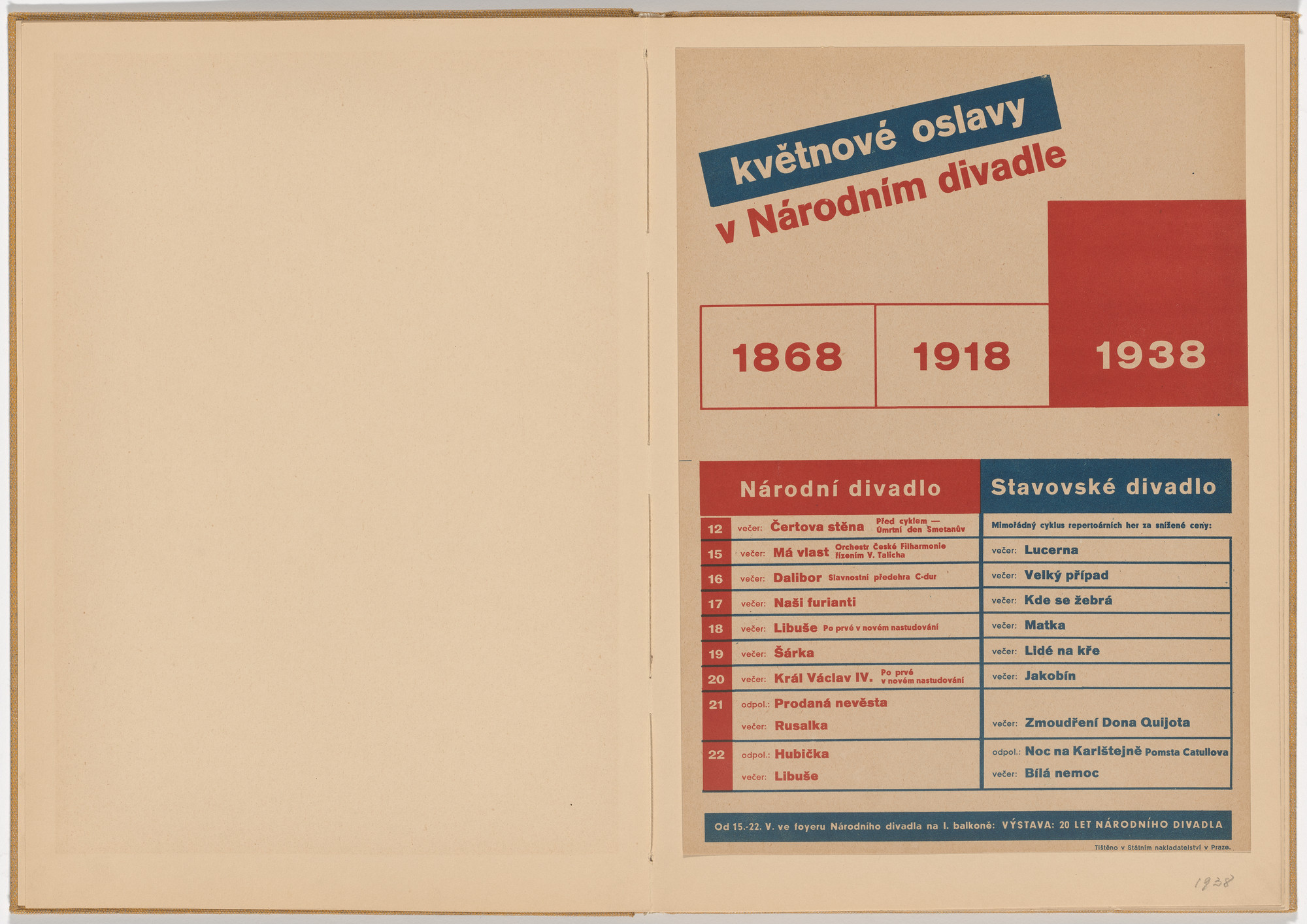 Ladislav Sutnar. Theater Signs and Forms (Divadelní cedule a tiskopisy). c. 1938