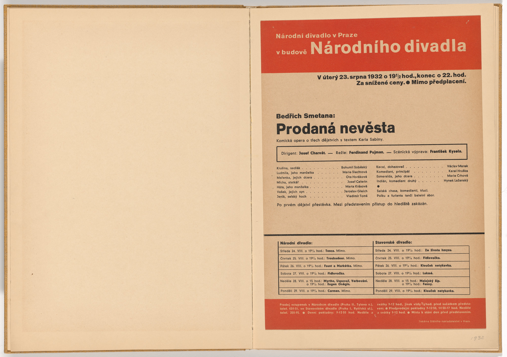 Ladislav Sutnar. Theater Signs and Forms (Divadelní cedule a tiskopisy). c. 1938
