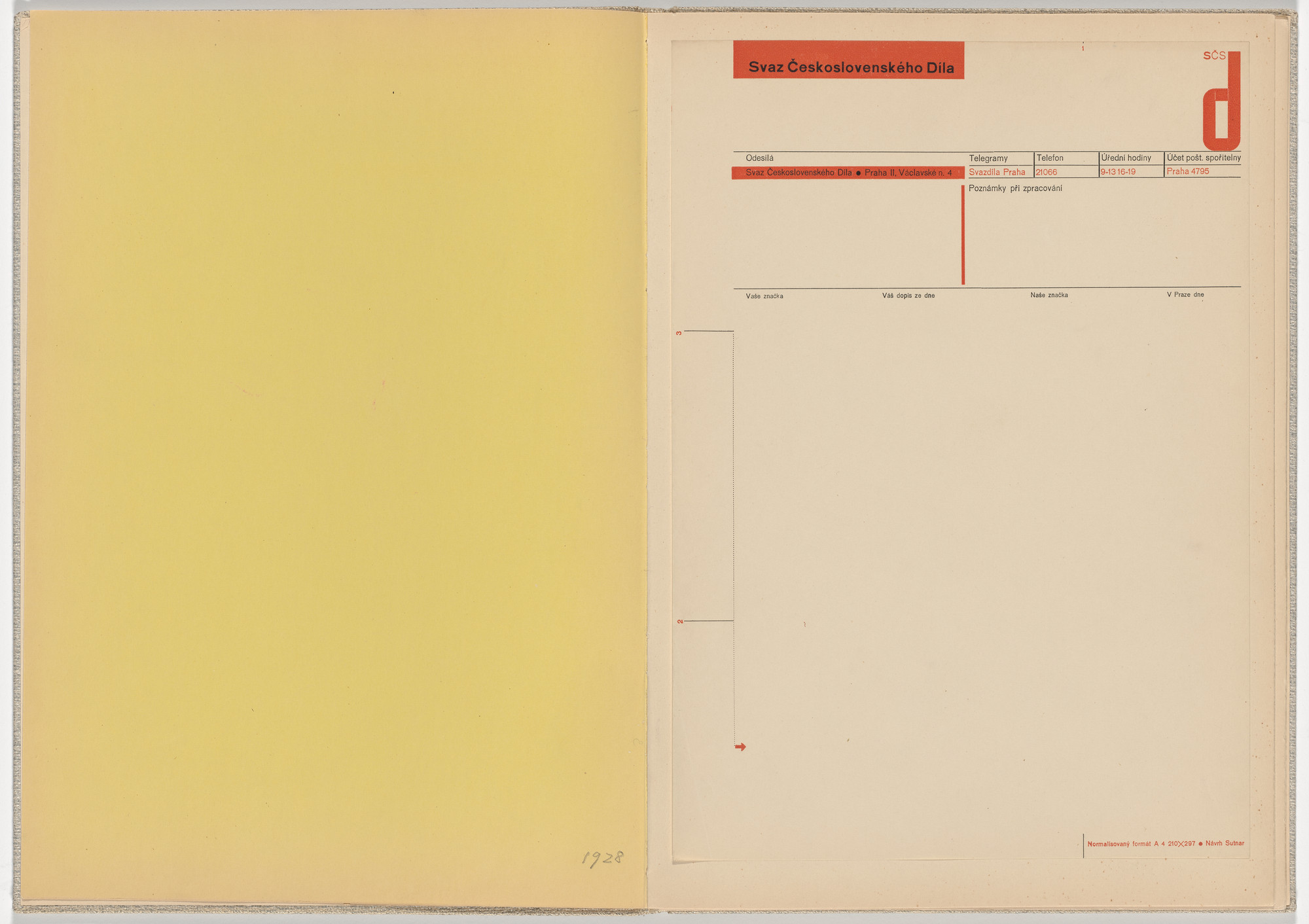 Ladislav Sutnar. Stationery and Forms (Dopisní papíry a tiskopisy). c. 1938