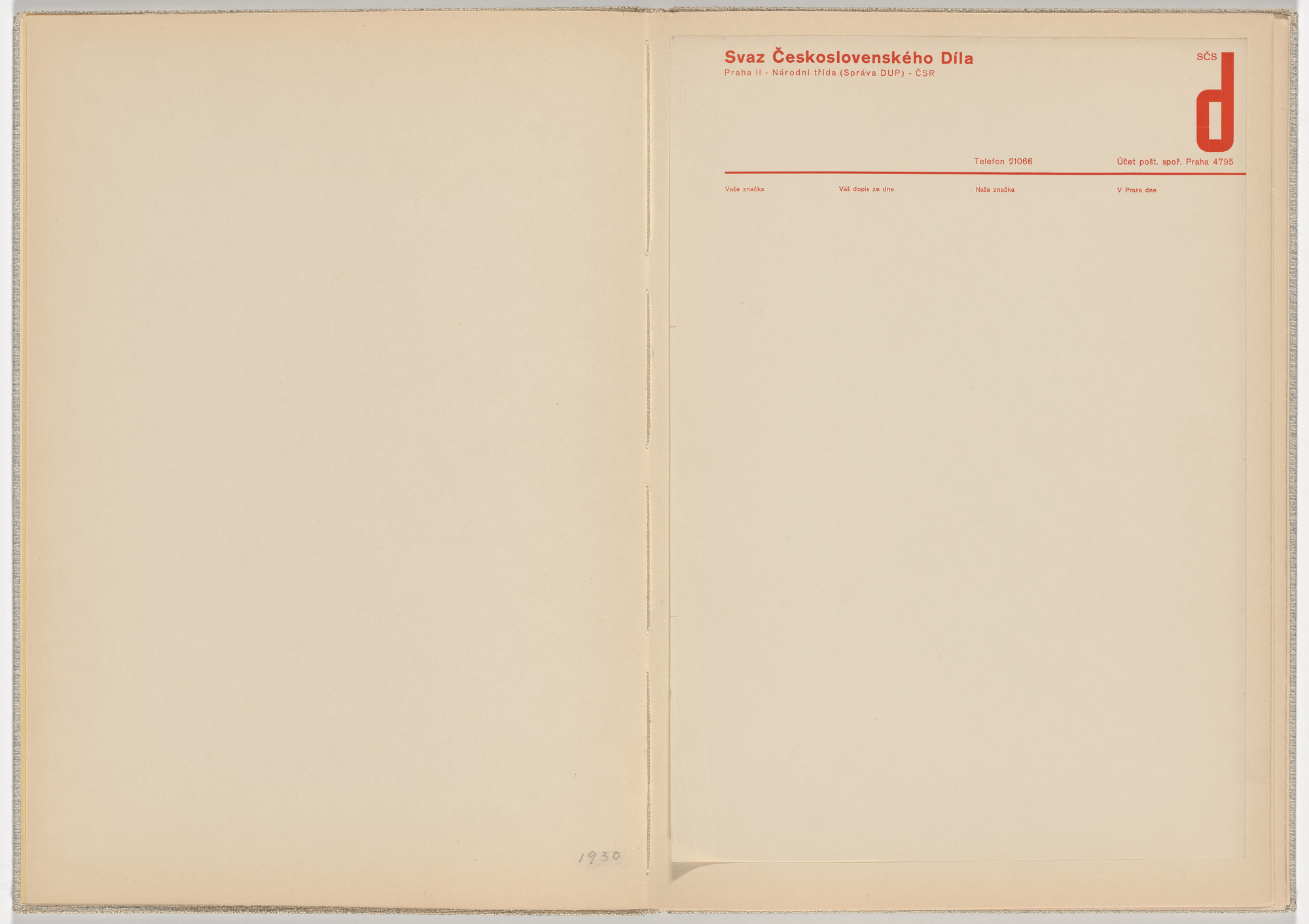 Ladislav Sutnar. Stationery and Forms (Dopisní papíry a tiskopisy). c. 1938