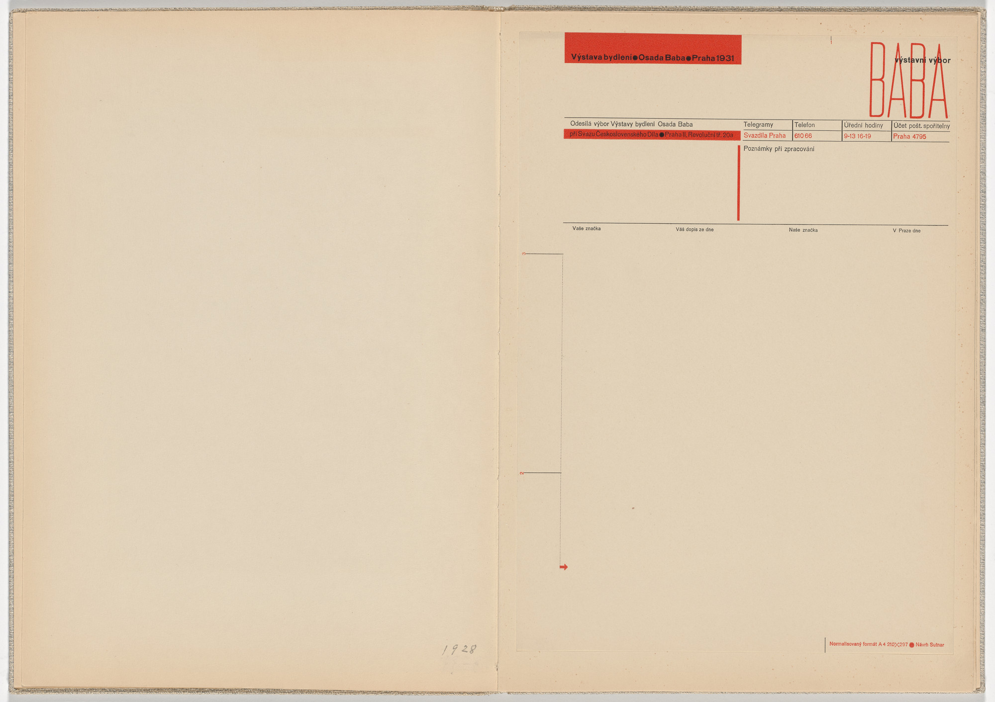 Ladislav Sutnar. Stationery and Forms (Dopisní papíry a tiskopisy). c. 1938