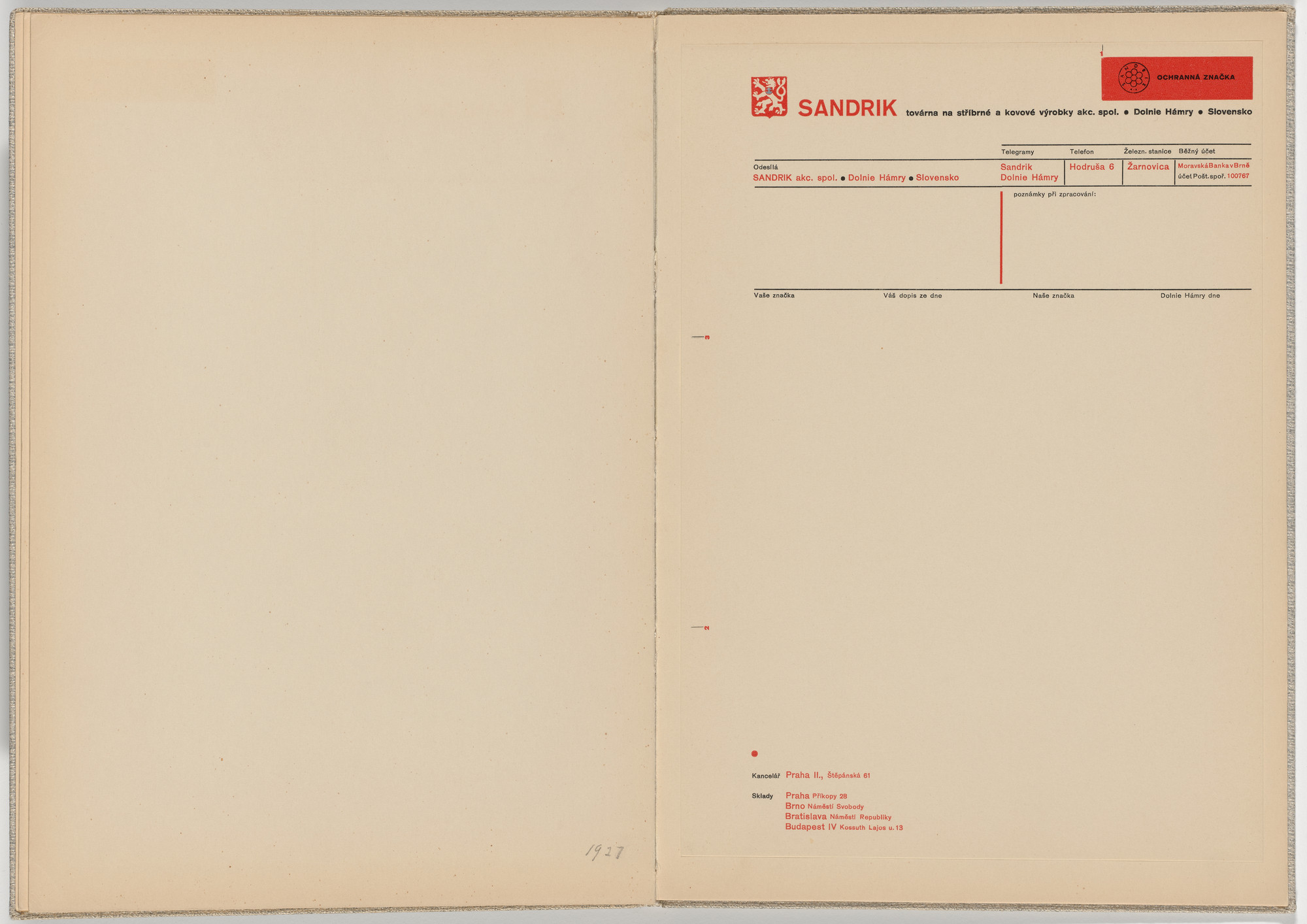 Ladislav Sutnar. Stationery and Forms (Dopisní papíry a tiskopisy). c. 1938