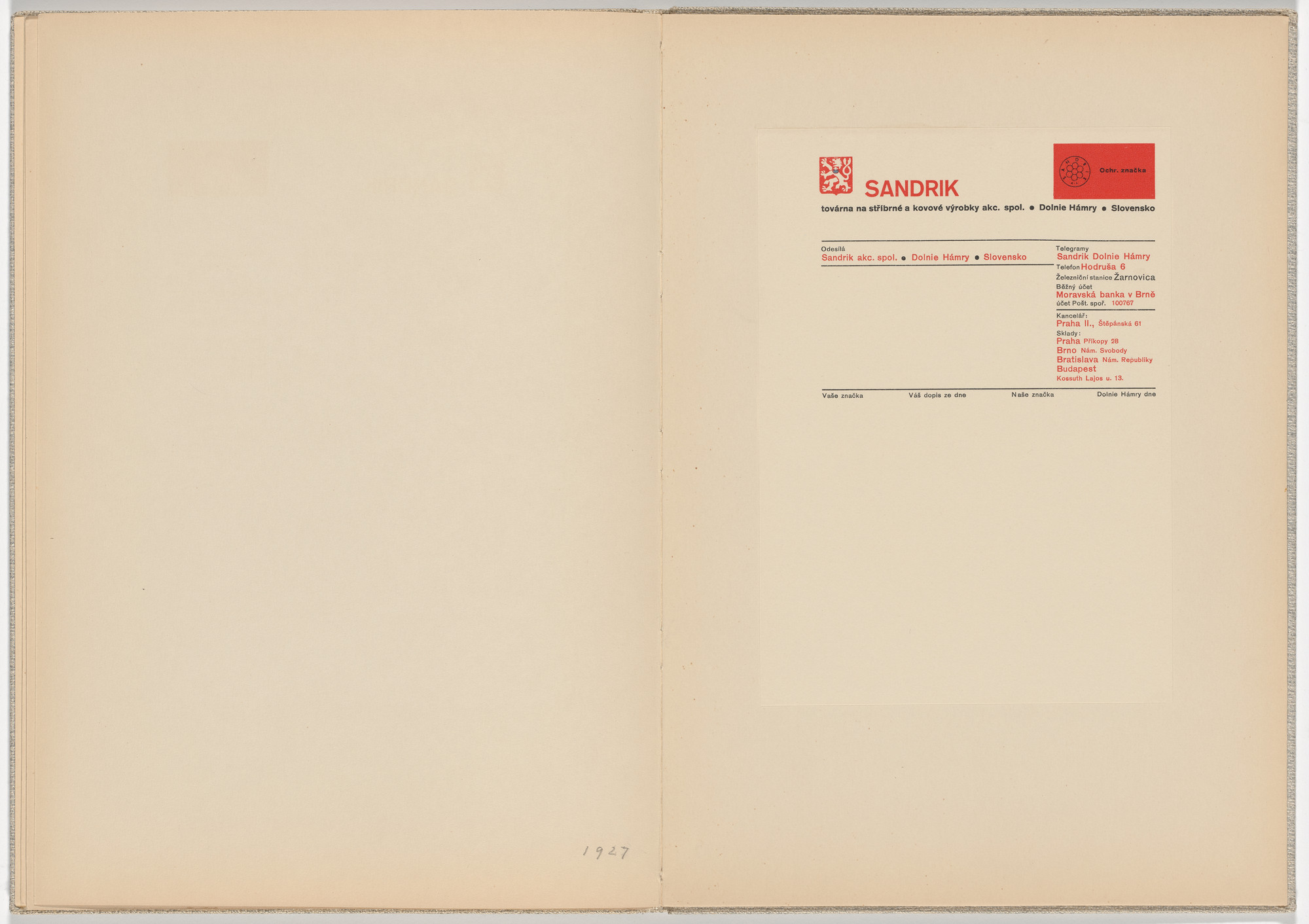 Ladislav Sutnar. Stationery and Forms (Dopisní papíry a tiskopisy). c. 1938