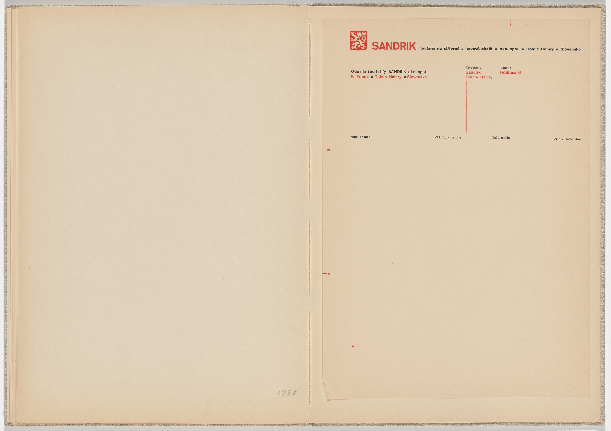 Ladislav Sutnar. Stationery and Forms (Dopisní papíry a tiskopisy). c. 1938