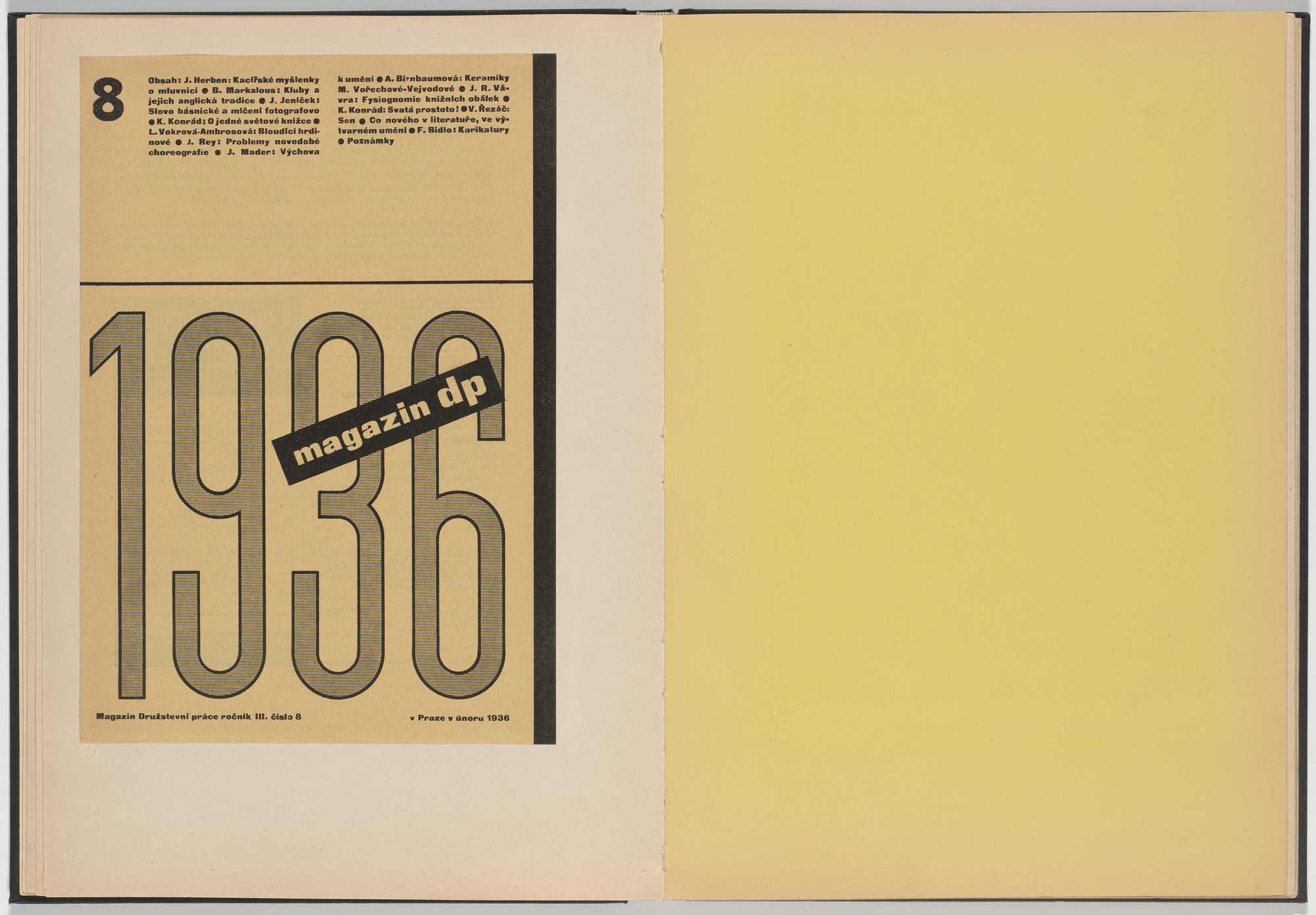 Ladislav Sutnar. Cover and Magazine Design (Obálka a úprava časopisu). c. 1938