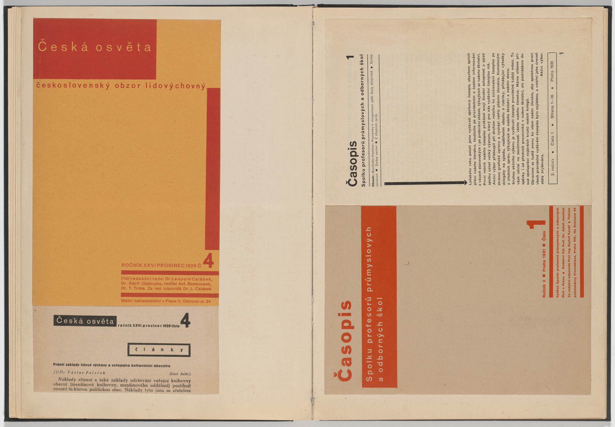 Ladislav Sutnar. Cover and Magazine Design (Obálka a úprava časopisu). c. 1938