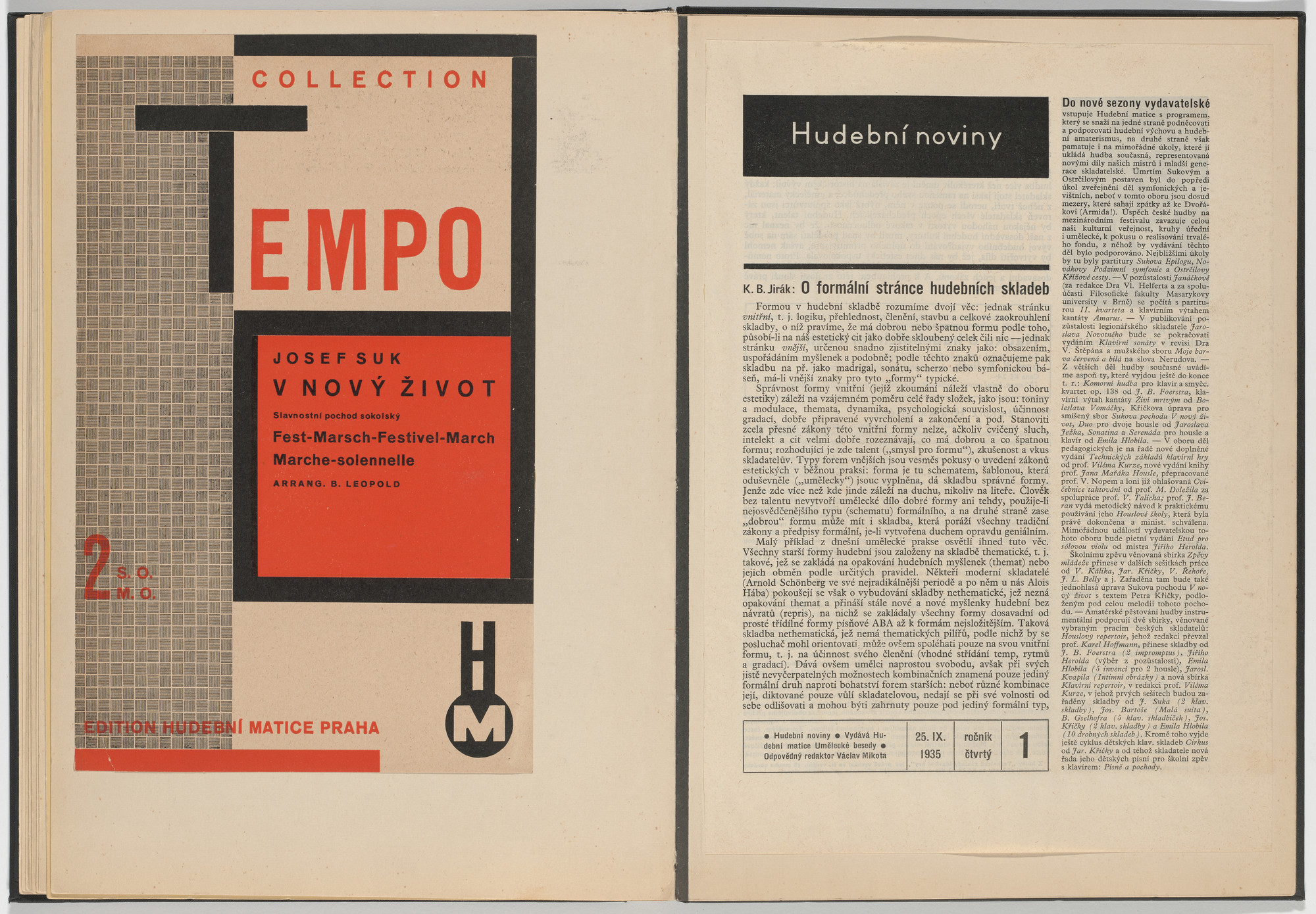Ladislav Sutnar. Cover and Magazine Design (Obálka a úprava časopisu). c. 1938