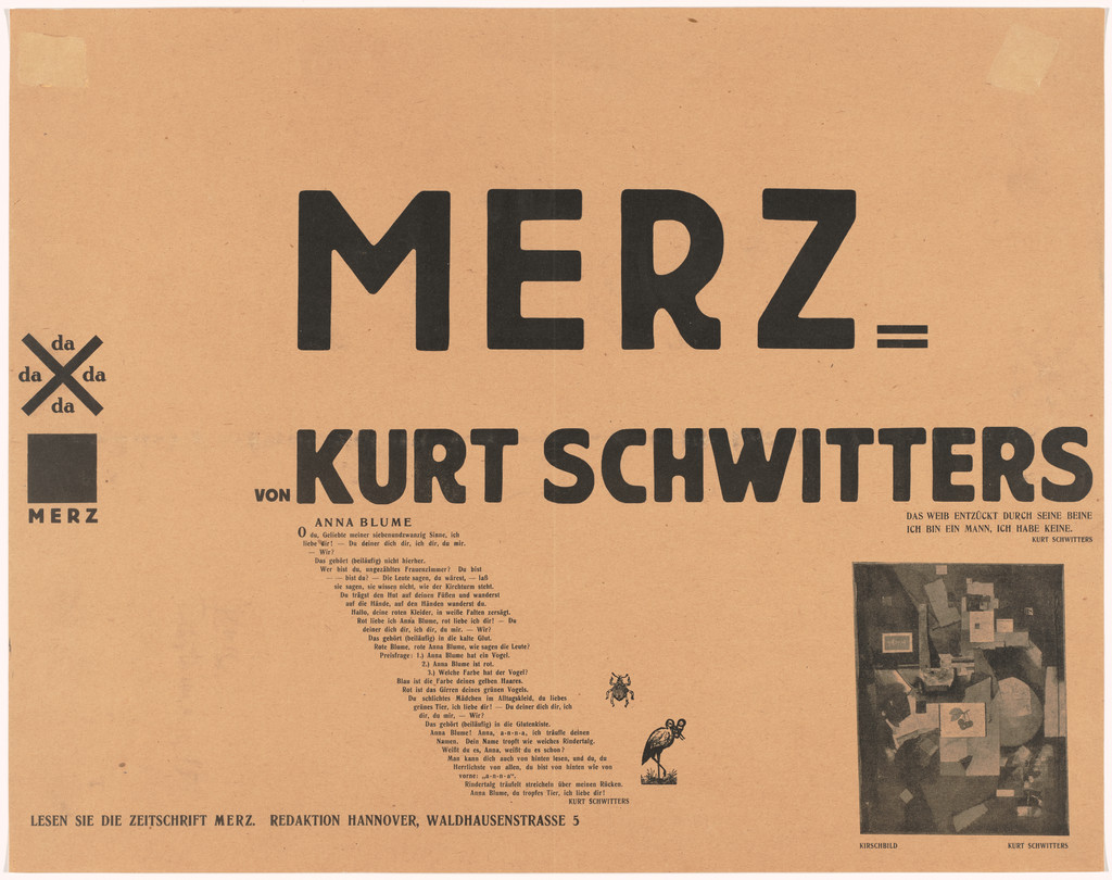 Poster for Schwitters’s new journal Merz