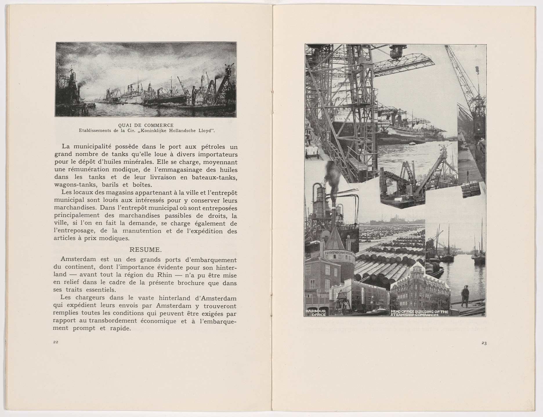 Fré Cohen. Information brochure for the Seaports and Airports of Amsterdam (Le port maritime et la port aérien d’Amsterdam). 1931