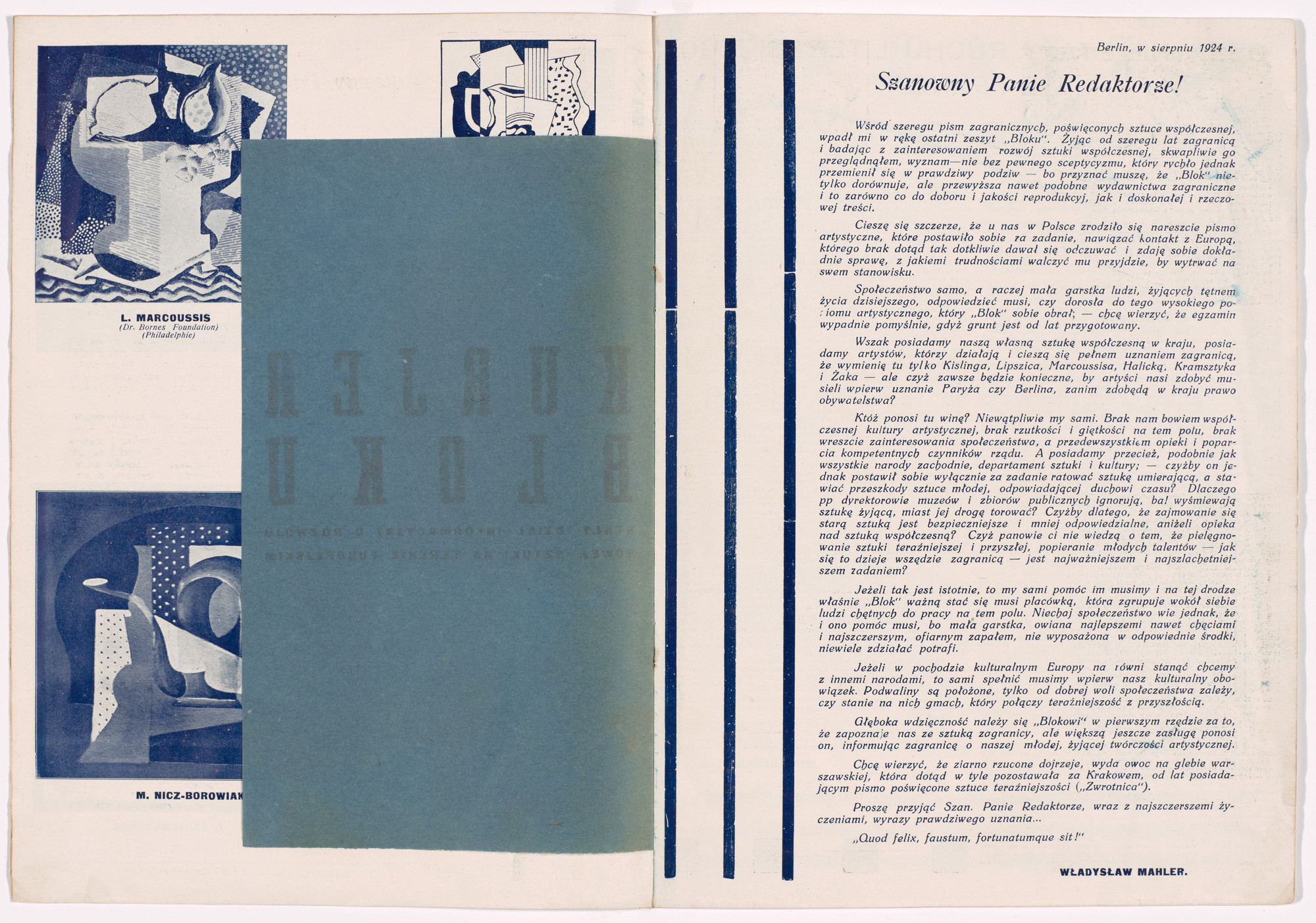 Mieczysław Szczuka, Teresa Żarnower. Blok no. 6-7. 1924