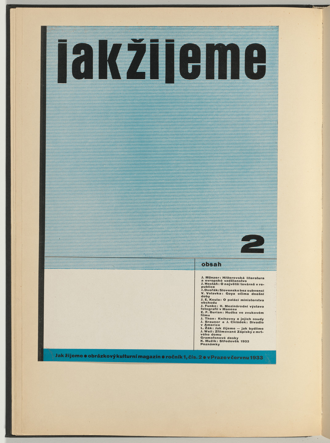 Ladislav Sutnar. Cover and Magazine Design (Obálka a úprava časopisu). c. 1938