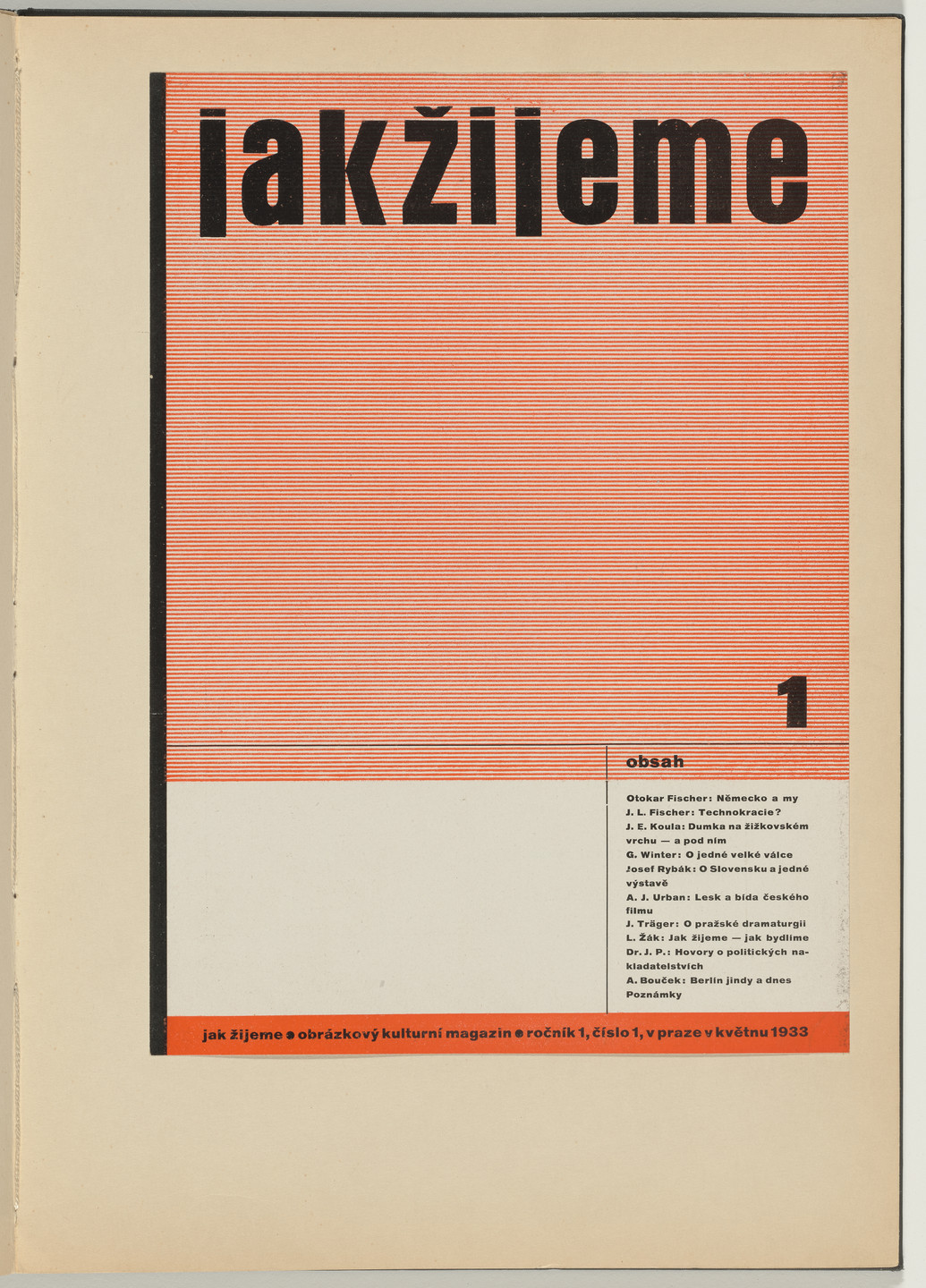 Ladislav Sutnar. Cover and Magazine Design (Obálka a úprava časopisu). c. 1938