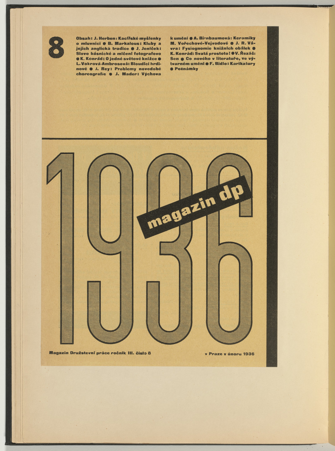 Ladislav Sutnar. Cover and Magazine Design (Obálka a úprava časopisu). c. 1938