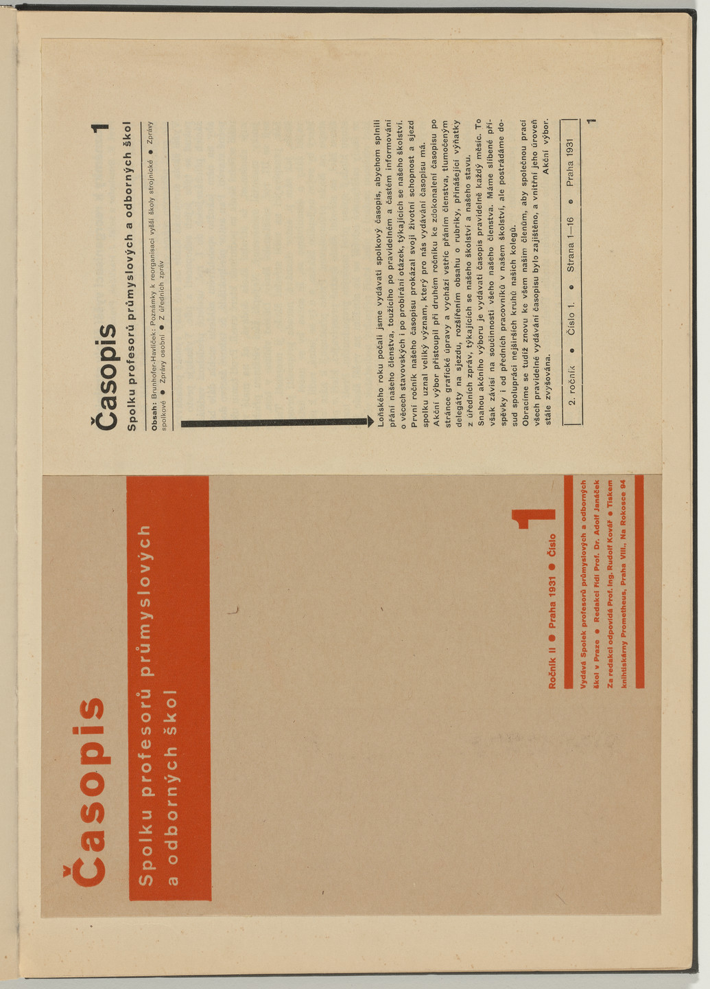 Ladislav Sutnar. Cover and Magazine Design (Obálka a úprava časopisu). c. 1938