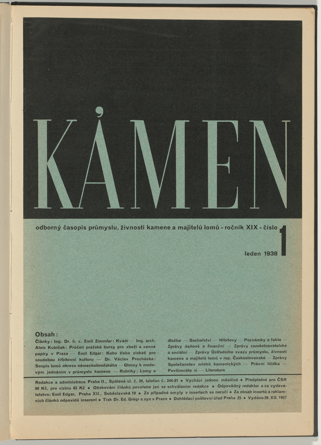 Ladislav Sutnar. Cover and Magazine Design (Obálka a úprava časopisu). c. 1938