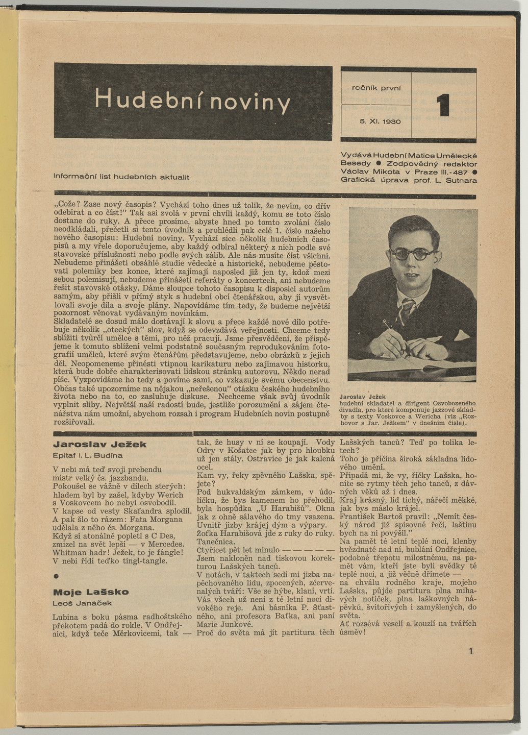 Ladislav Sutnar. Cover and Magazine Design (Obálka a úprava časopisu). c. 1938