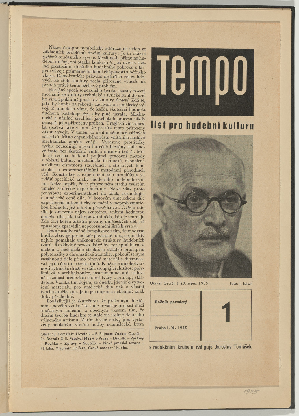 Ladislav Sutnar. Cover and Magazine Design (Obálka a úprava časopisu). c. 1938