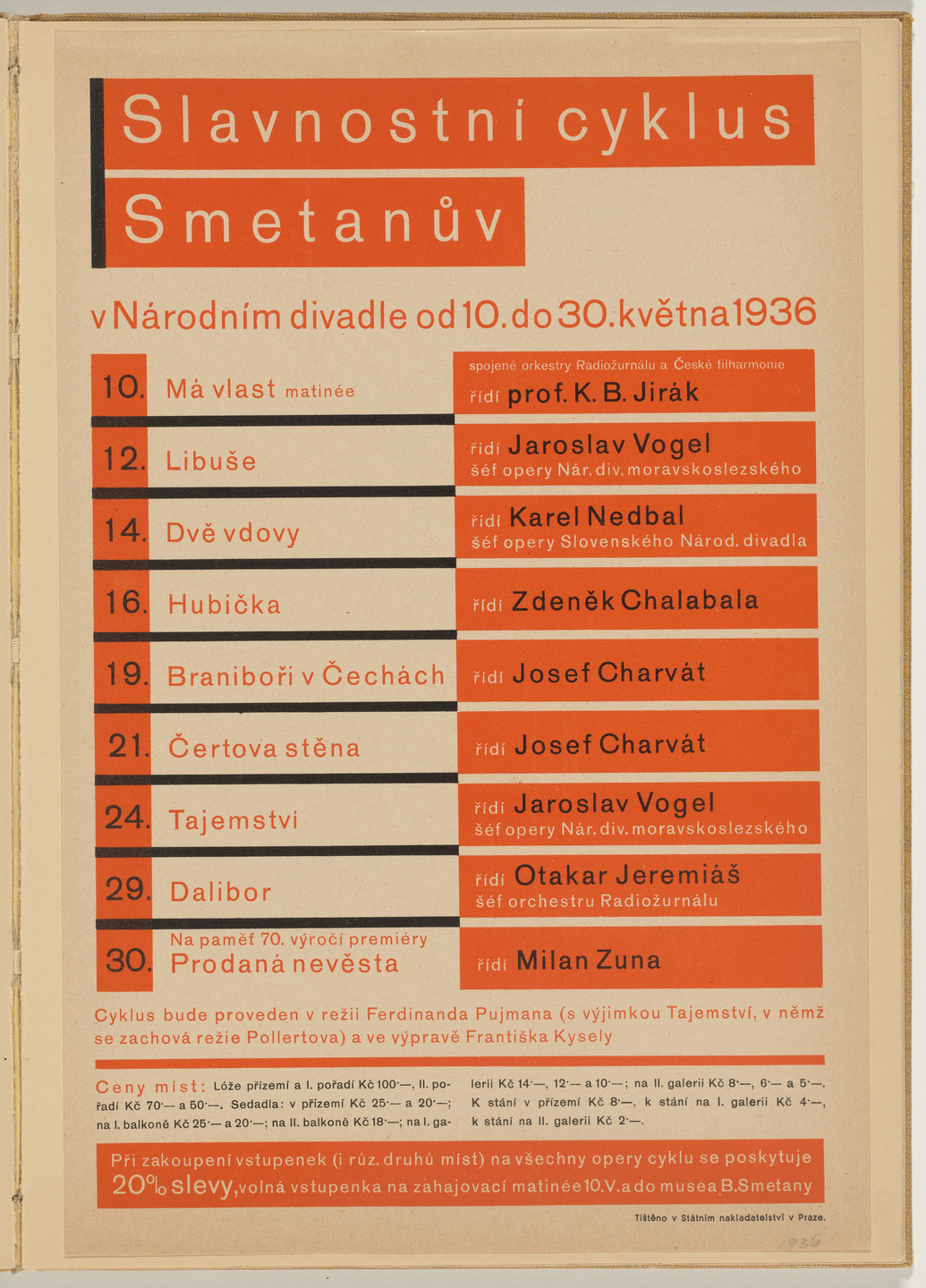 Ladislav Sutnar. Theater Signs and Forms (Divadelní cedule a tiskopisy). c. 1938