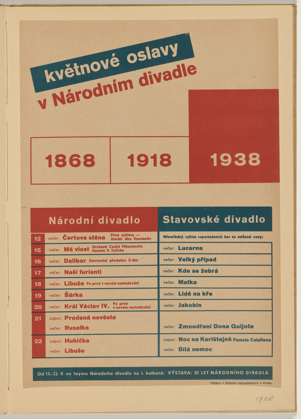 Ladislav Sutnar. Theater Signs and Forms (Divadelní cedule a tiskopisy). c. 1938