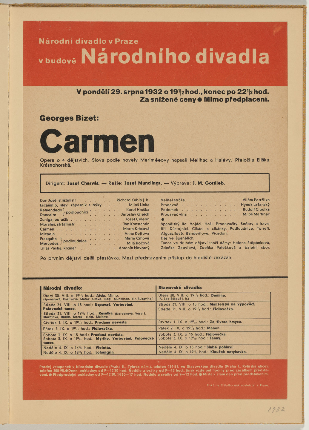 Ladislav Sutnar. Theater Signs and Forms (Divadelní cedule a tiskopisy). c. 1938
