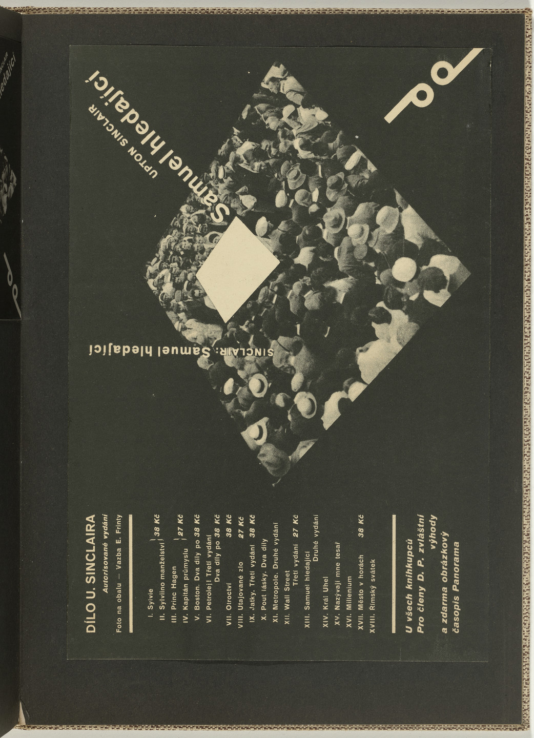Ladislav Sutnar. Book Covers–Typography and Photography (Knižní obálky–Písmo a fotografie). c. 1938