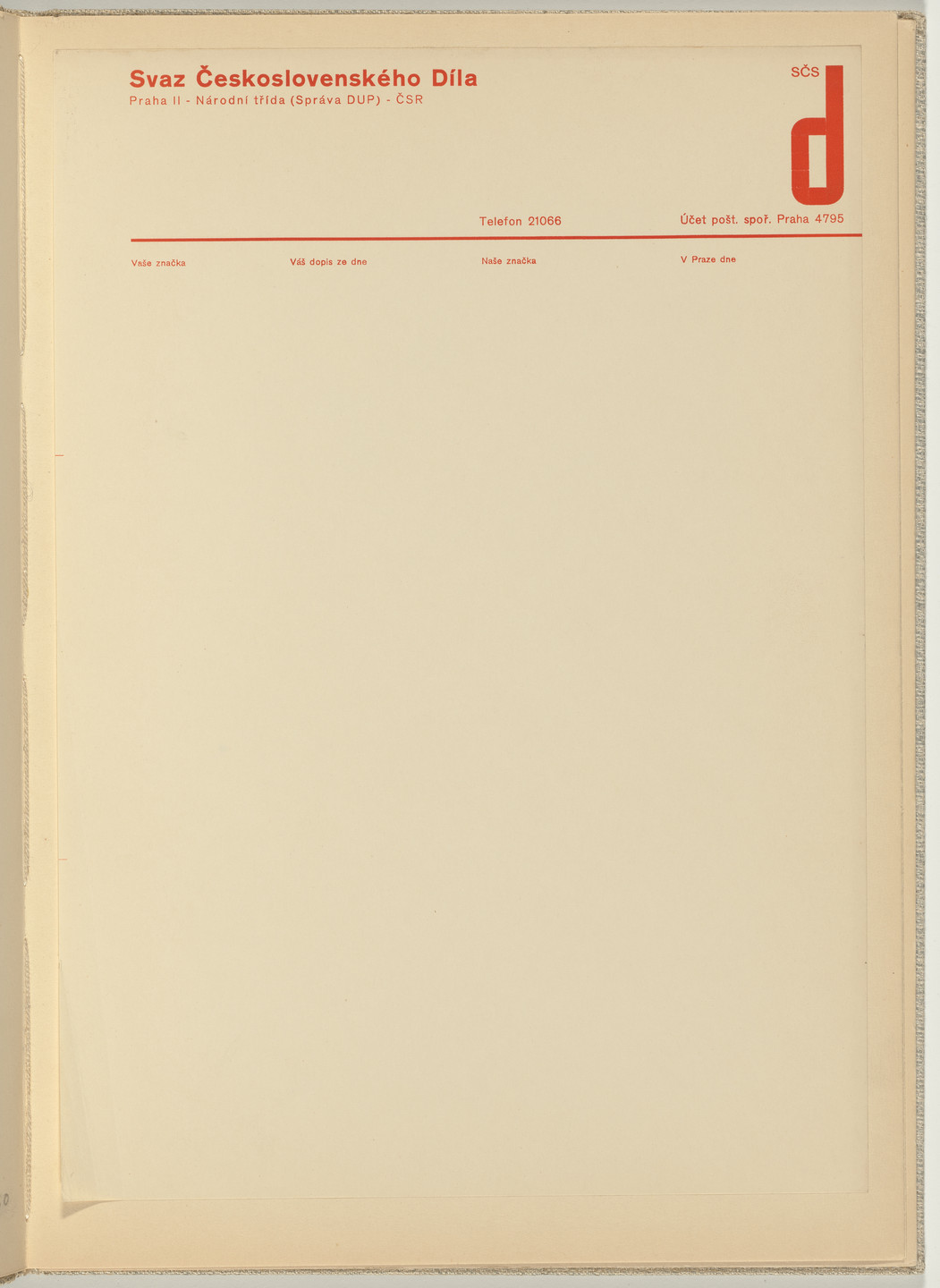 Ladislav Sutnar. Stationery and Forms (Dopisní papíry a tiskopisy). c. 1938