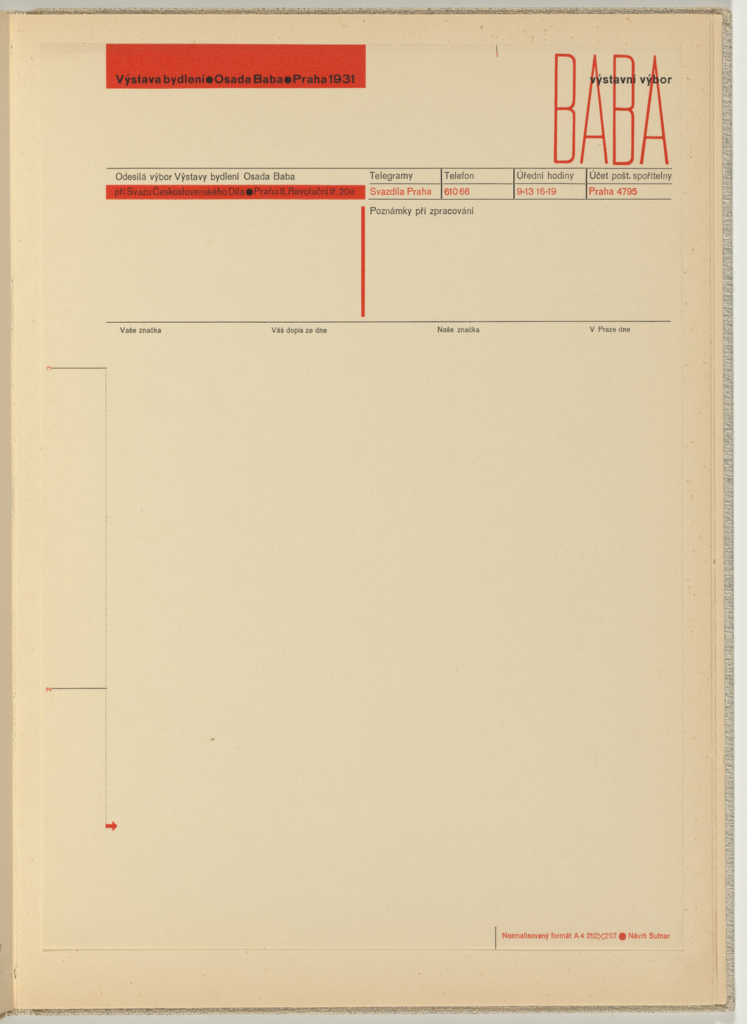 Ladislav Sutnar. Stationery and Forms (Dopisní papíry a tiskopisy). c. 1938