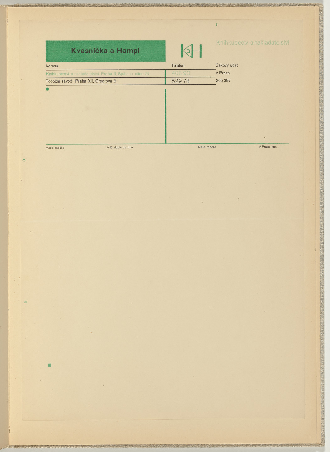 Ladislav Sutnar. Stationery and Forms (Dopisní papíry a tiskopisy). c. 1938