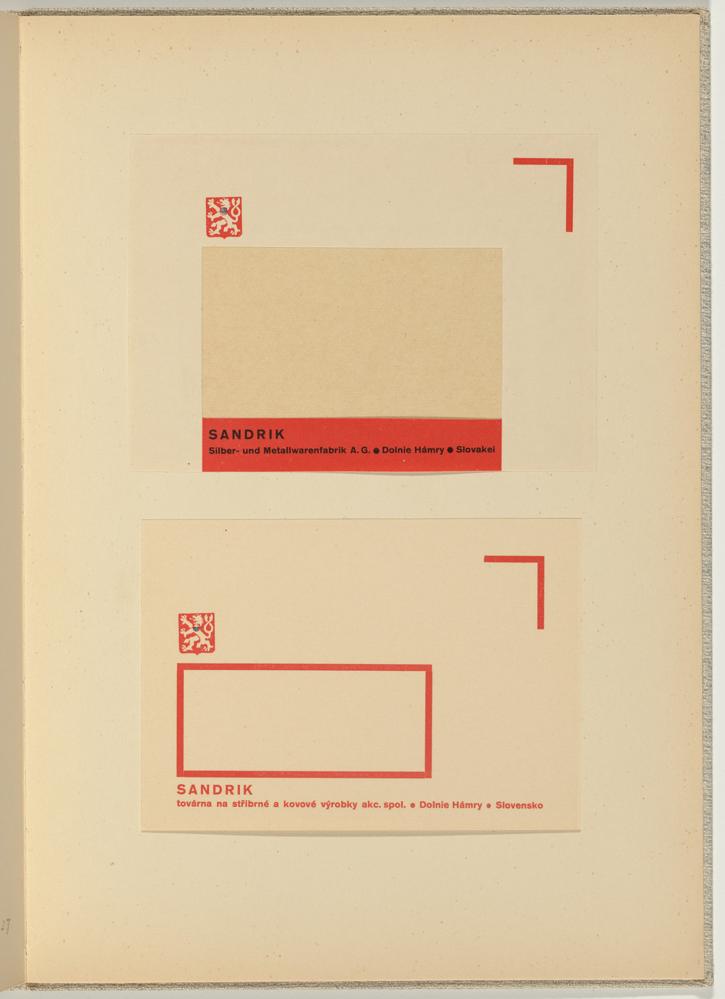 Ladislav Sutnar. Stationery and Forms (Dopisní papíry a tiskopisy). c. 1938