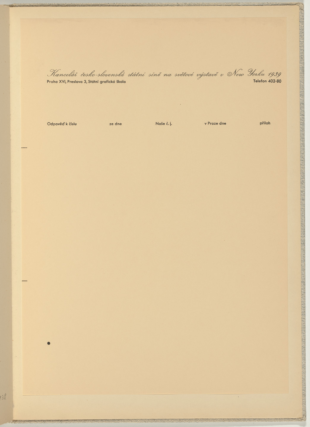 Ladislav Sutnar. Stationery and Forms (Dopisní papíry a tiskopisy). c. 1938