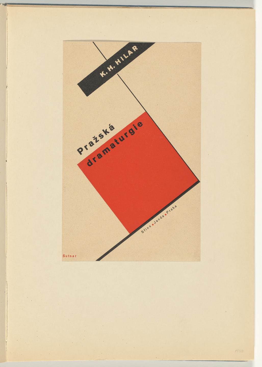 Ladislav Sutnar. Book Covers–Typography and Photography (Knižní obálky–Písmo a fotografie). c. 1938