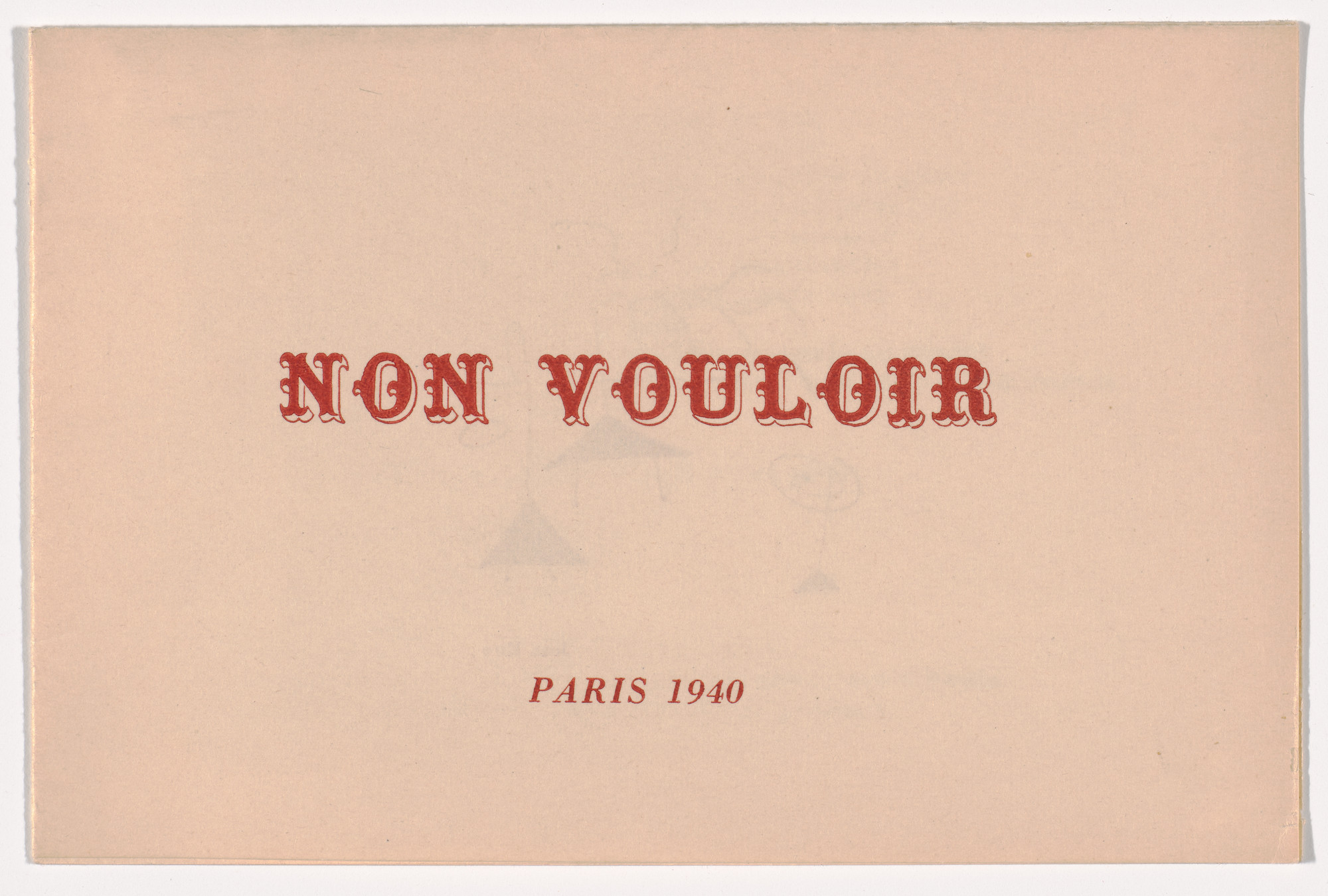 Joan Miró. Non Vouloir (Lack of Will)