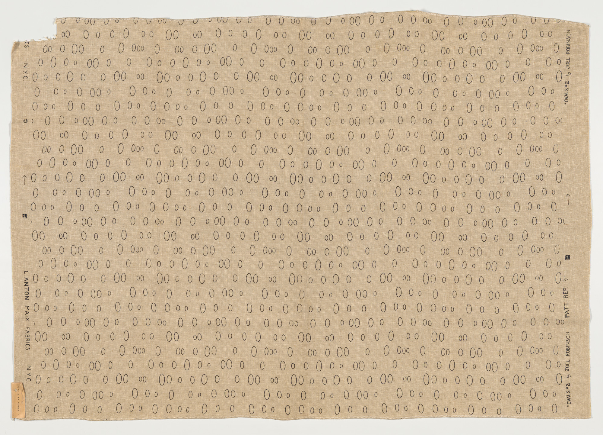 Joel Robinson. Ovals #2 textile. c.1951-1955