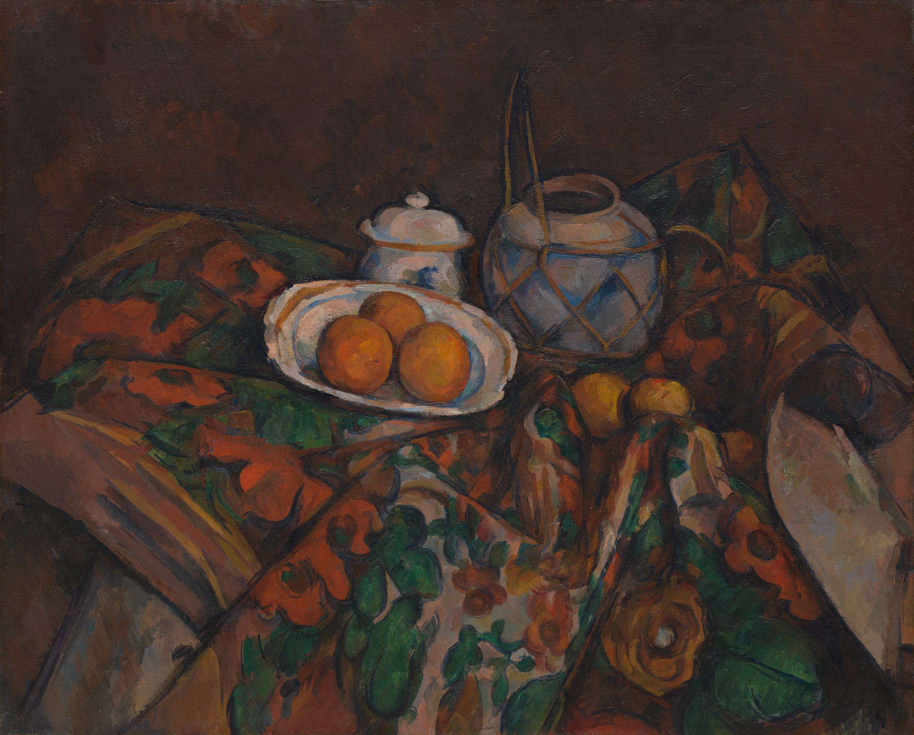 Paul Cézanne. Still Life with Ginger Jar, Sugar Bowl, and Oranges. 1902-06