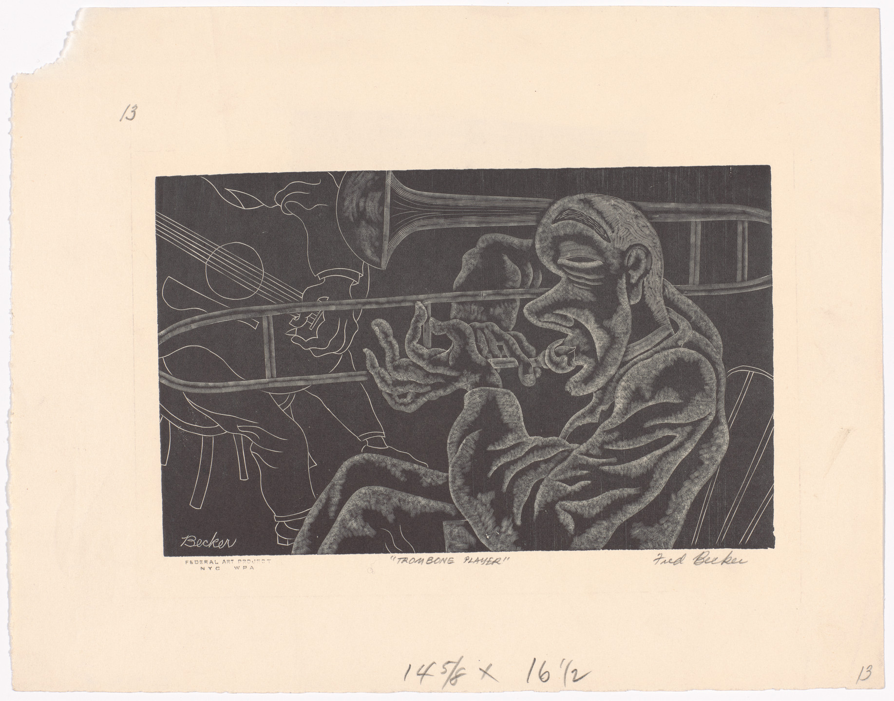Fred Becker. Trombone Player. c. 1937