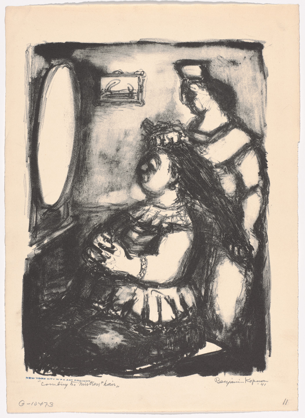Benjamin Kopman. Combing the Mistress&#39;s Hair. 1941