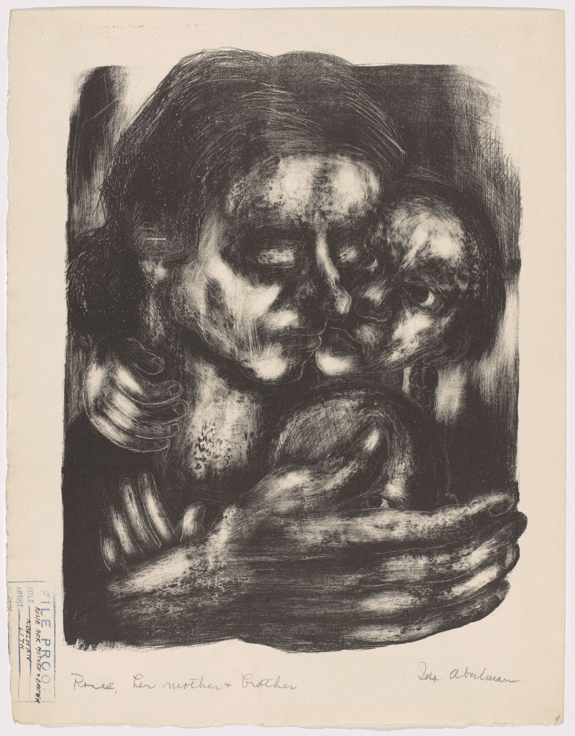 Ida Abelman. Rosie, Her Mother, and Brother. c. 1935–36