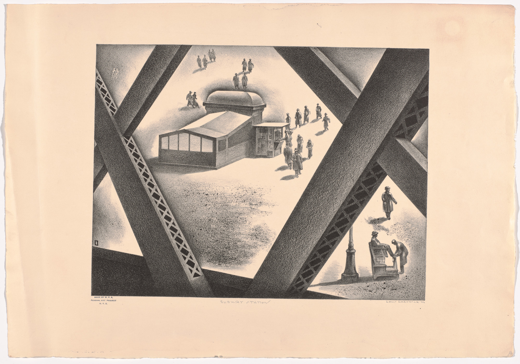 Louis Lozowick. Subway Station. 1936