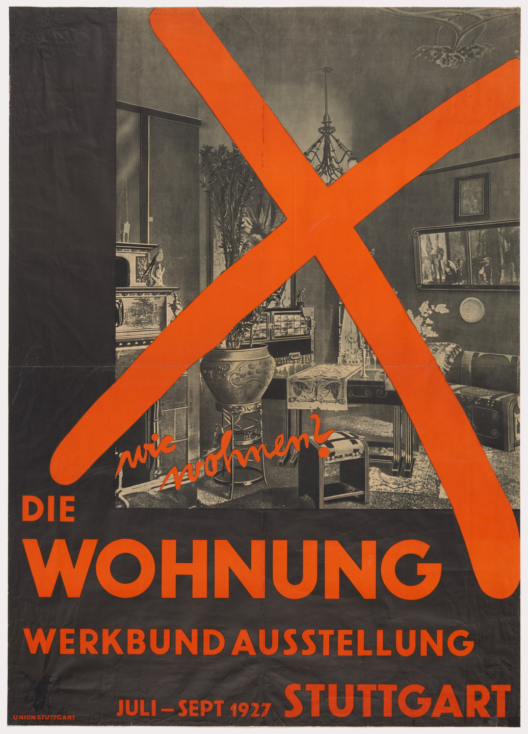 Willi Baumeister. wie wohnen? Die Wohnung (How Should We Live? The Dwelling) (Poster for exhibition organized by the Deutsche Werkbund at the Weissenhofsiedlung, Stuttgart, Germany). 1927
