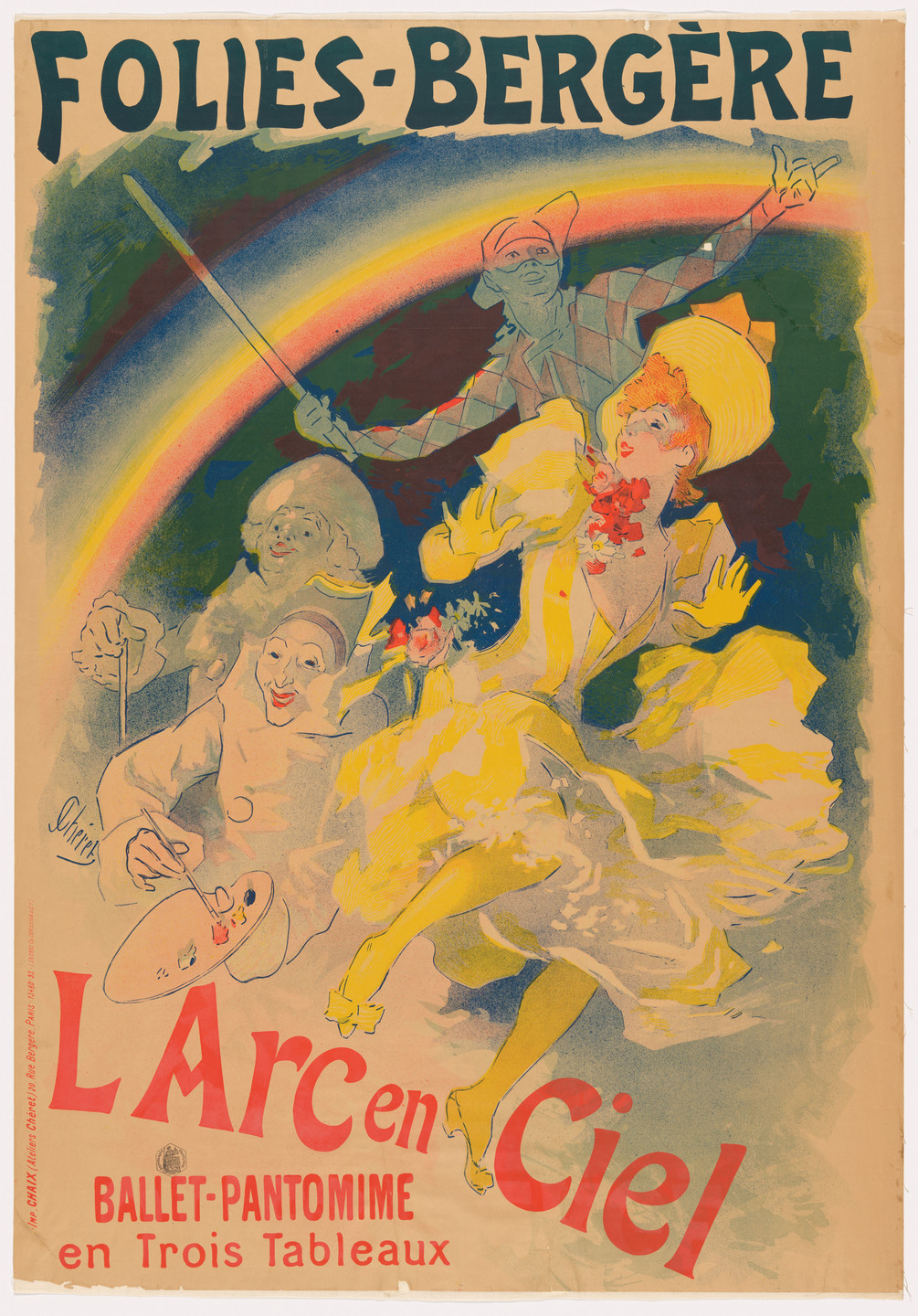 Jules Chéret. Folies-Bergere, L&#39;Arc en Ciel, Ballet-Pantomine en Trois Tableaux. 1893