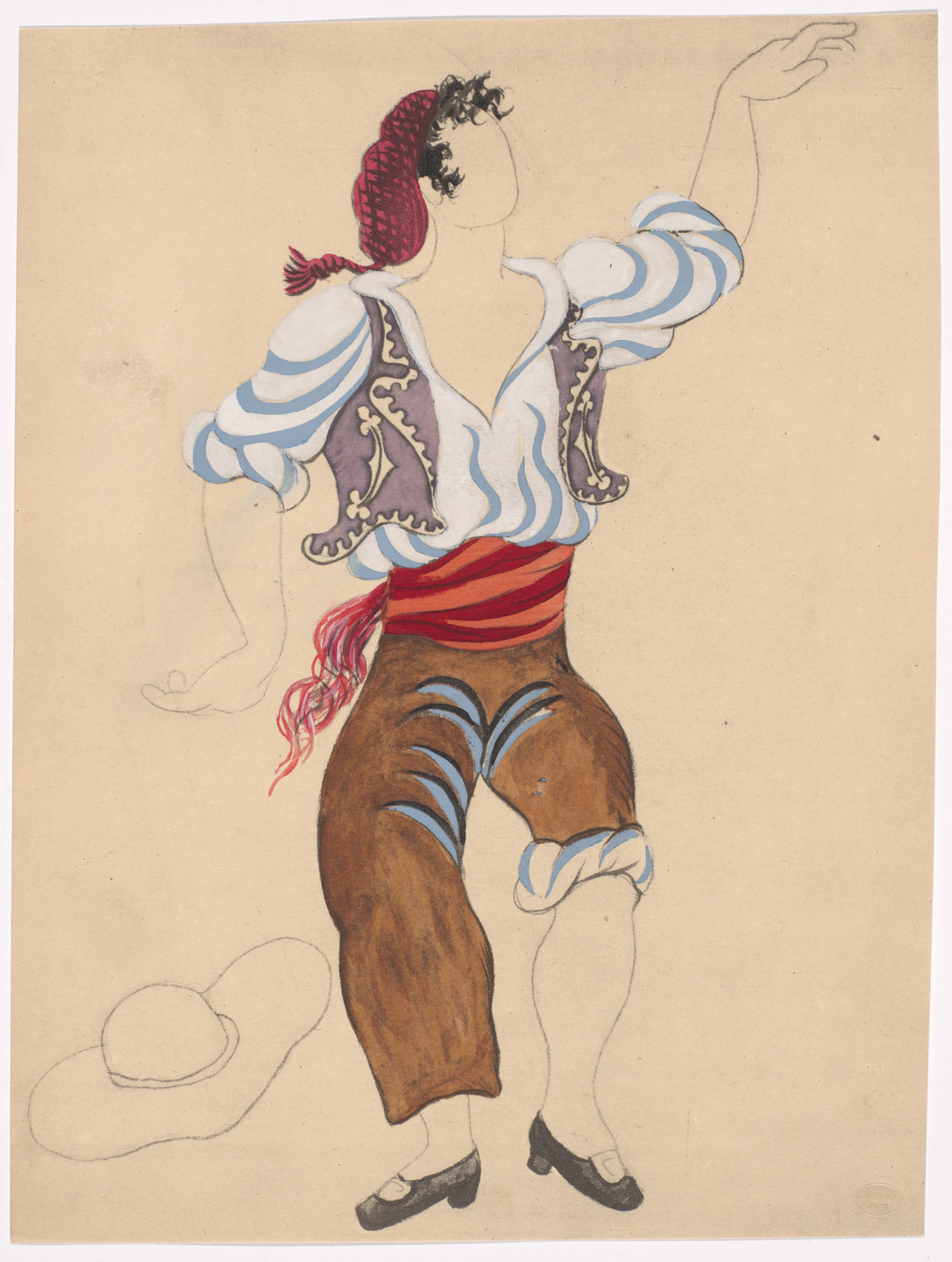 Pablo Picasso. Costume design for the ballet Le Tricorne. 1920