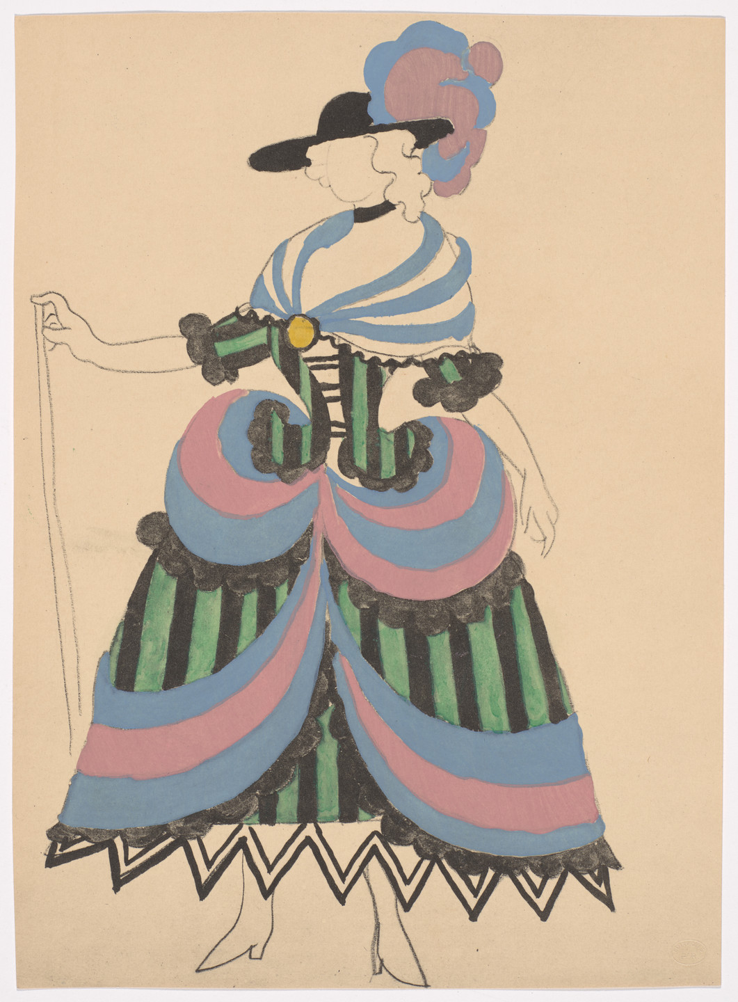 Pablo Picasso. Costume design for the ballet Le Tricorne. 1920
