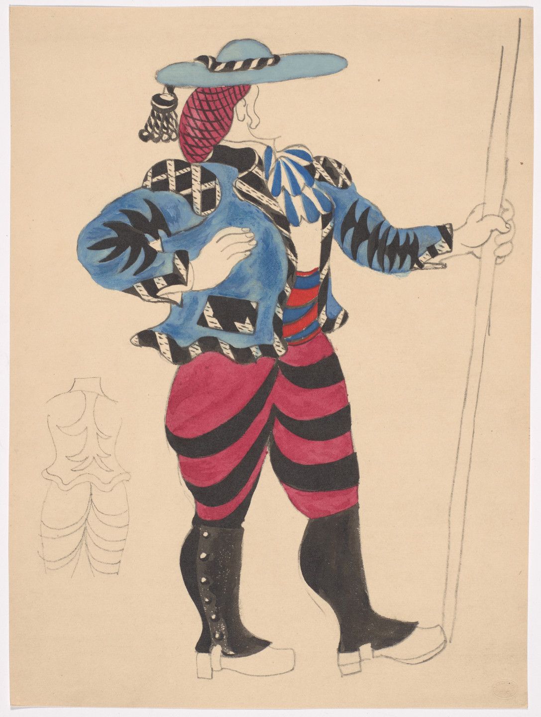 Pablo Picasso. Costume design for the ballet Le Tricorne. 1920