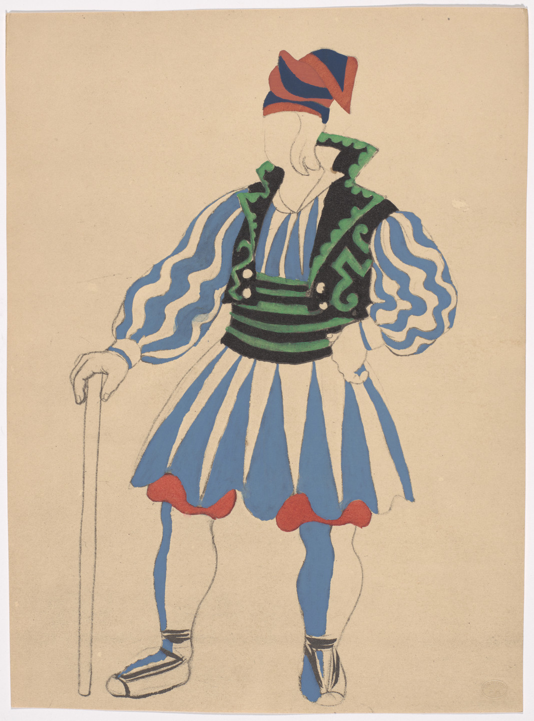 Pablo Picasso. Costume design for the ballet Le Tricorne. 1920